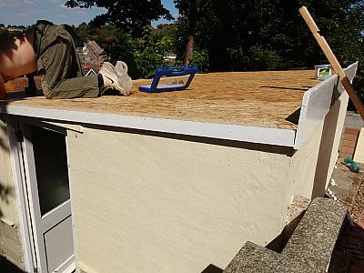 Outhouse during reroofing