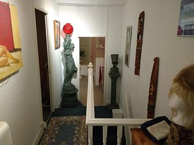 Decorated upstairs hall