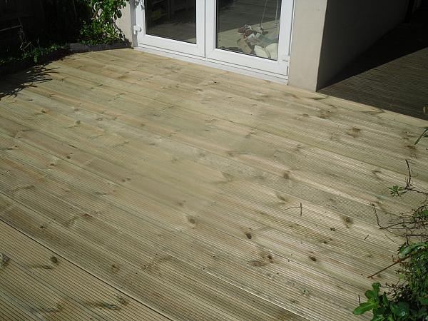 Decked patio