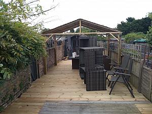 Decking and covered pergola